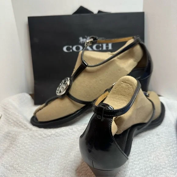 Coach Black Sandals with Silver Accent COACH - Picture 3 of 16